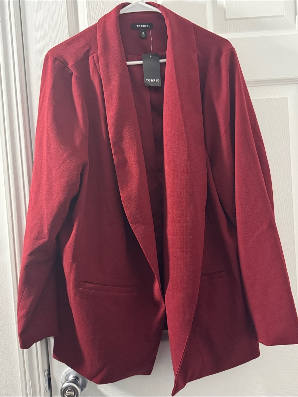 torrid Deep Red Open-Front Blazer Jacket